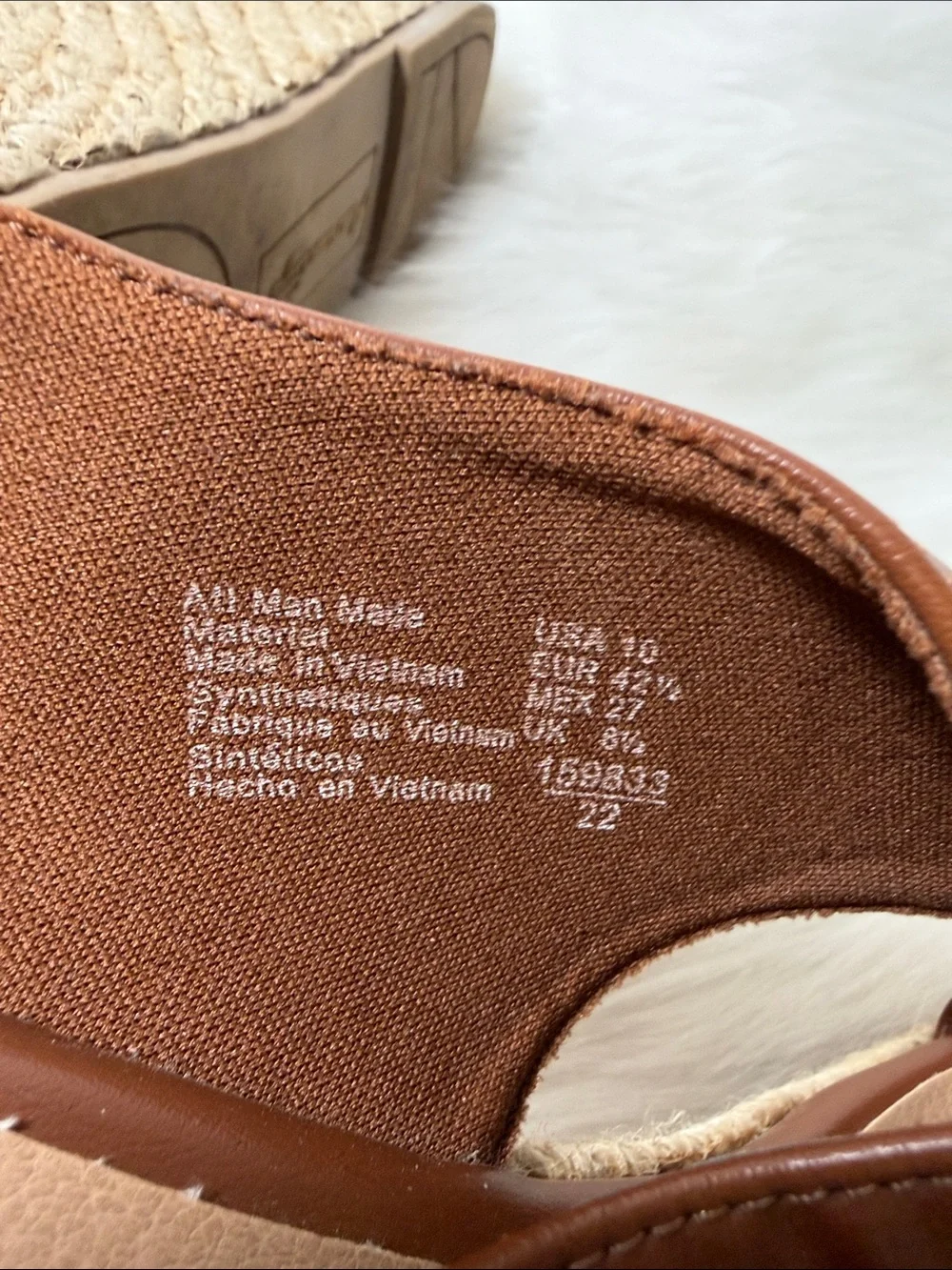 American Eagle Outfitters Tan Brown Espadrille Wedge Slingback Sandals